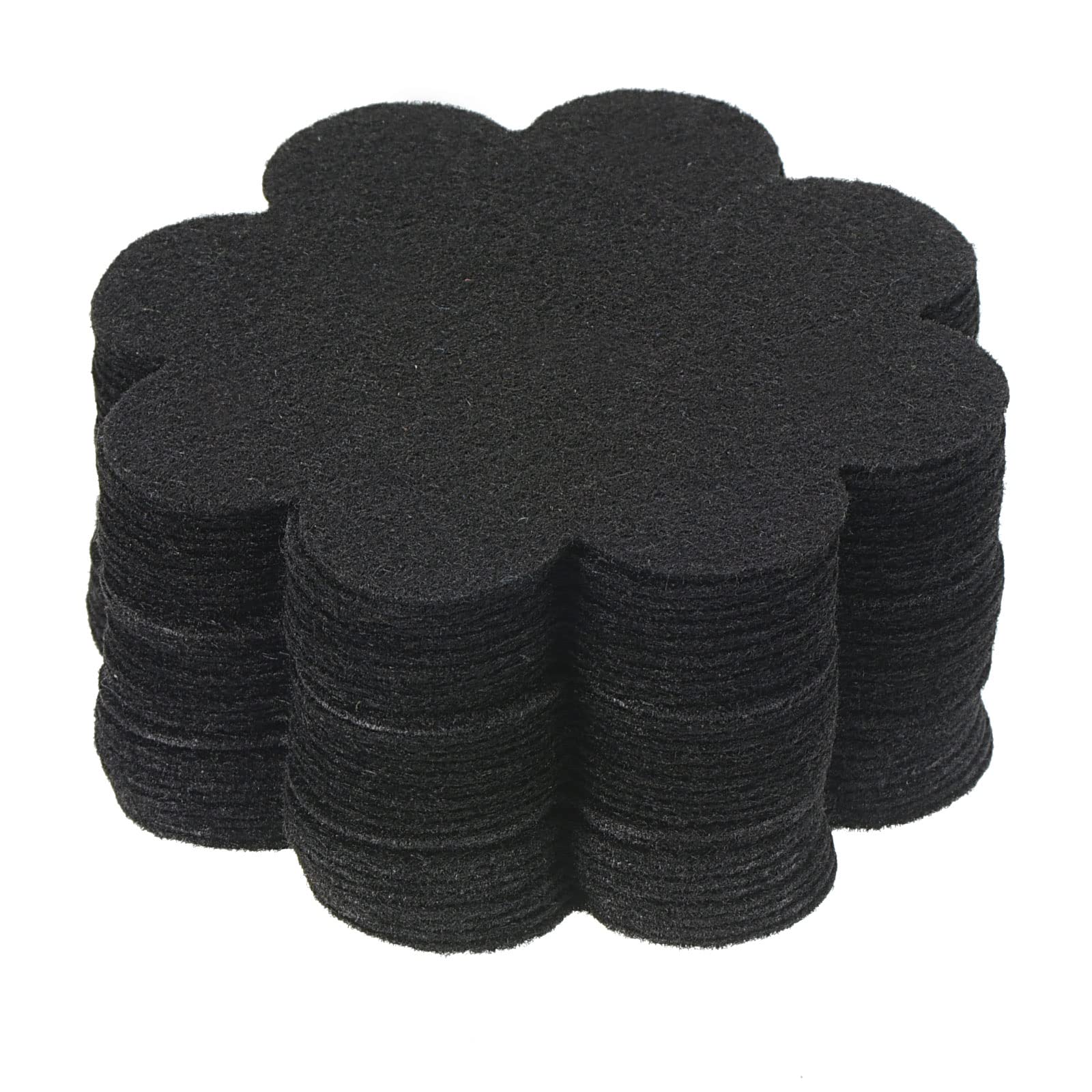 PATIKIL 3 Inch Plant Pot Hole Pad, 30 Pack Non-Woven Fabric Flower Shape Bonsai Bottom Soil Mat, Black