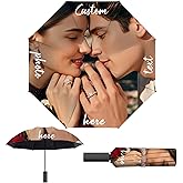 Uniqora Custom Compact Travel Umbrella, Personalized Folding Portable Windproof Umbrellas, Custom Text/Logo/Image,Ideal for Company Advertising, Gifts for Men, Women, and Family.