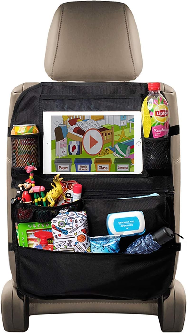 Impermeable Et Amovible Organisateur De Voiture Avec Ecran Tactile Support De Tablette 10 Pour Bebe Et Enfant Sac De Rangement Compatible Avec Poussette Housse Amovible Sieges Auto Et Accessoires Bebe Puericulture