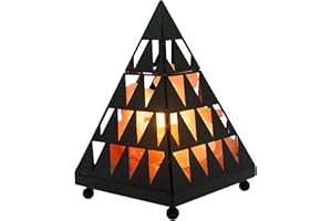 Himalayan Glow Pyramid Style Crystal Salt Lamp with Pink Salt Chunks, ETL Certified, Adjustable Dimmer Switch for Soothing Ambience | Ideal Night Light
