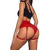 BZB Women's Booty Shorts with Garters High Waisted Biker Hot Pants Gym Cheeky Garter Running Shorts