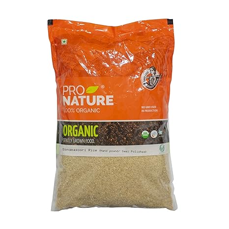 Pro Nature 100% Organic Sonamasoori Rice, Hand Pound, 5kg