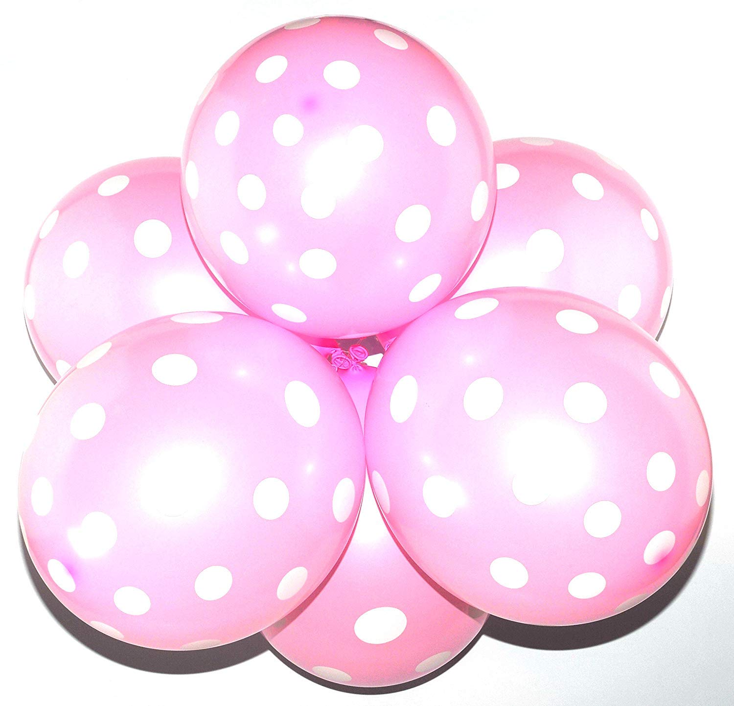Happium 12" Assorted Latex Balloons Polka Dot, Ideal for Party Decoration, Assorted Balloons for Birthday Wedding and Other Parties, Pack of 10 (Baby Pink)