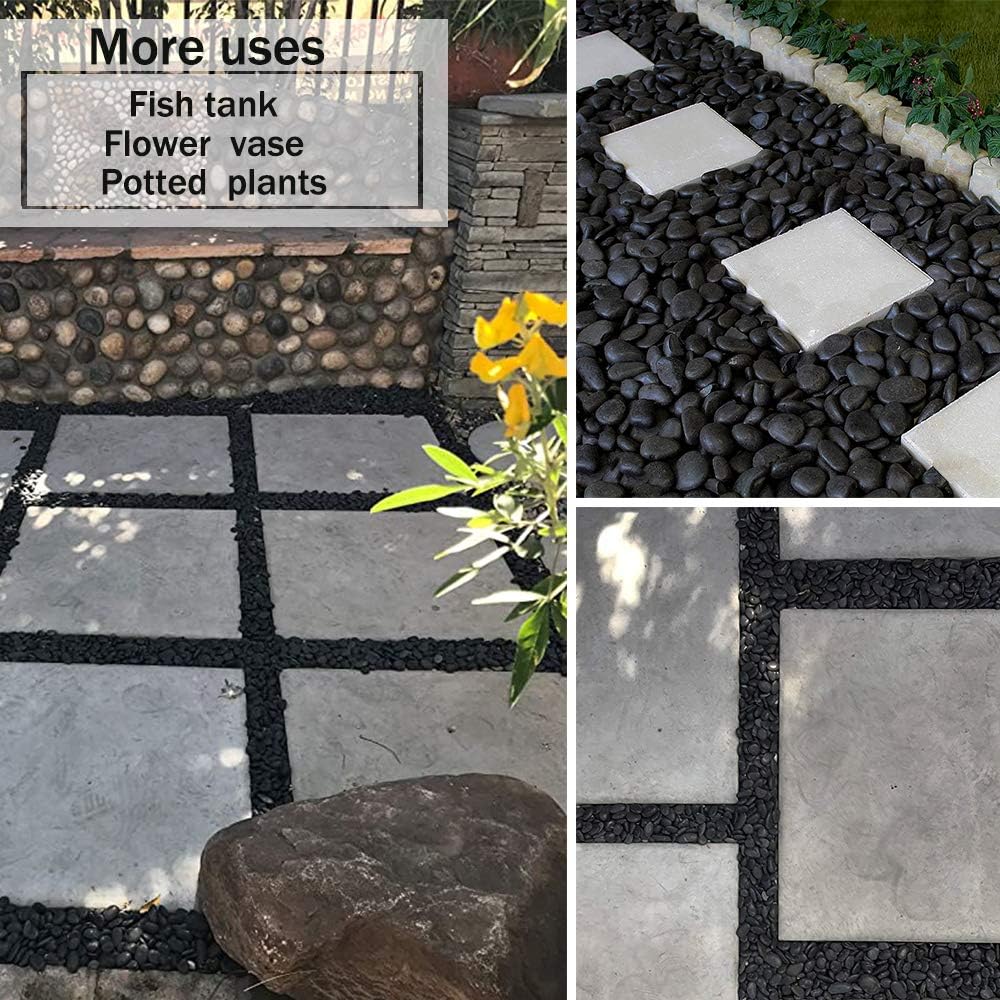 Anothera 18-lb Bulk Bag Black Small Pebbles 1" Size Aquarium Gravel Outdoor River Rocks Garden Paving Indoor Plant Gravel Decorative Stones : Garden & Outdoor