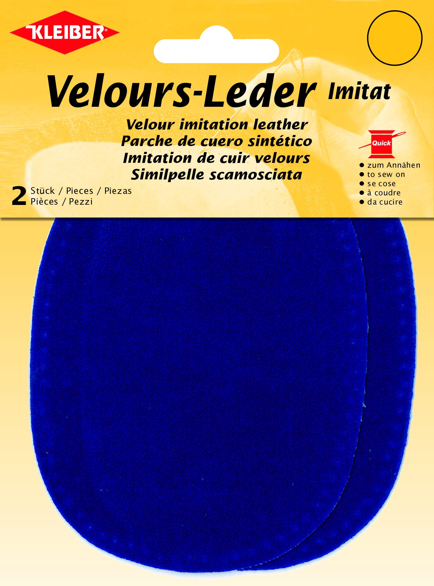 Kleiber 12.5 x 10 cm Imitation Suede Leather Sew on Knee/Elbow Patches Oval, Royal Blue