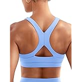YEOREO Sports Bras for Women Medium Support Racerback Padded Running Bra Tracii Square Neck Wireless Workout Gym Crop Top