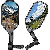 BriskMore Bar End Bike Mirrors &ndash; HD Convex Glass Bicycle Mirror for E-Bike &amp; MTB, Scooters, Scratch-Resistant Safe Rearview, Fits Left &amp; Right Side, 1 Pair