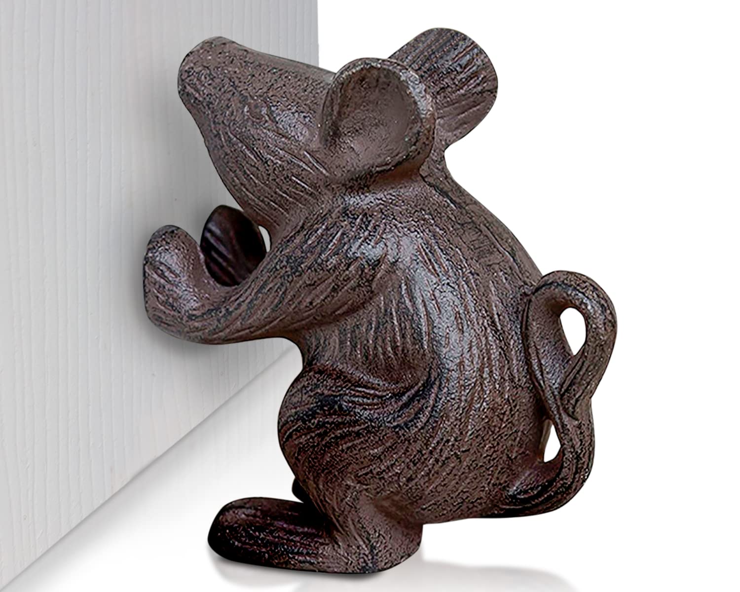Photo 1 of Cast Iron Mouse Door Stop by Comfify- Decorative Vintage Rustic Door Stop - Stop Your Bedroom, Bath and Exterior Doors with Style - Rustic Brown Color