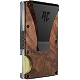 APEX CARRY wallets for men - Men's Minimalist Credit Card Holder - Slim Wallet for Men with RFID Blocking - Front Pocket Metal Wallet with Money Clip (Walnut)