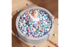 SUPFOO Foam Ball Pit for Toddlers,Comfort and Safety of Baby Ball Pit 35.4"x11.8"x1.96"(Balls Not Included),Ball Pool,Kids Activity Center,Gifts for Children (Grey)