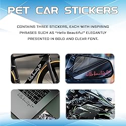 QBOONPT Hello Beautiful Car Decals, Car Rearview