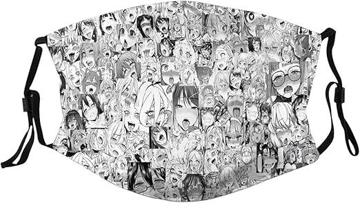 Weda -Ahegao Cagoule respirante pour homme et femme Motif dessin animé