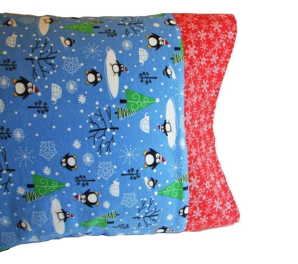 Amazon Com Christmas Pillowcases In Santa Penguins Flannel Fabric