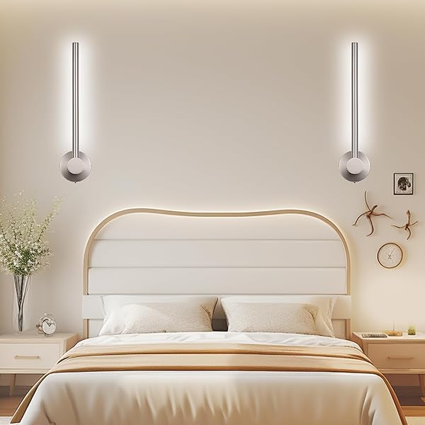 PENDRION 20 INCH BRUSHED NICKEL MODERN LED WALL SCONCE INDOOR WALL LIGHTS CONTEMPORARY BATHROOM VANITY LIGHT FIXTURE WALL MOUNT LAMP 15W 5CCT DIMMABLE LED WALL LIGHTING FOR CORRIDOR GALLERY HOUSE
