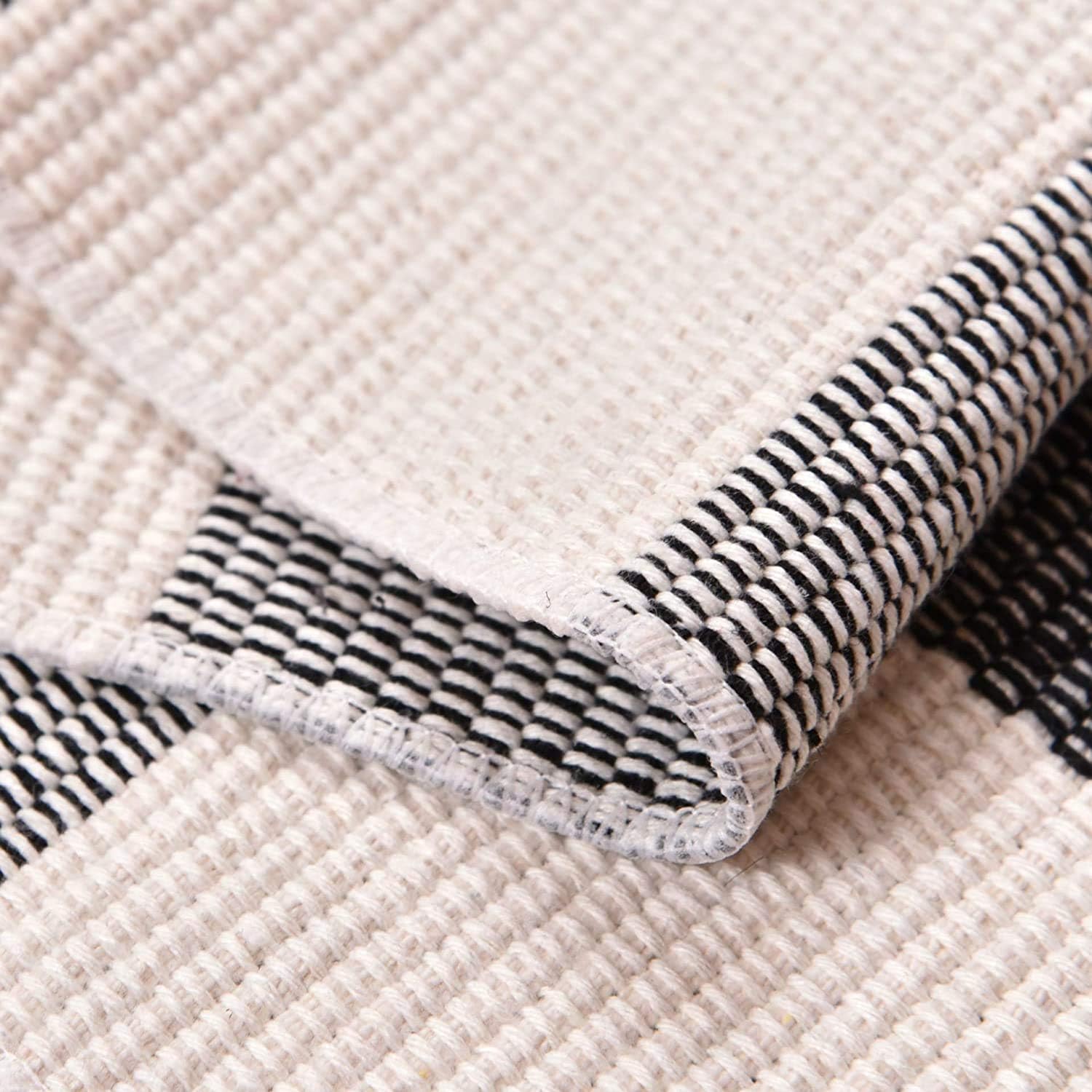 MUBIN 2-Pack Buffalo Plaid Door Mat/Rug Black and White Check Rugs 23.6 x 35.4 Inches Hand-Woven Indoor or Outdoor Rugs for Layered Door Mats Washable Rug for Front Porch/Kitchen/Farmhouse /Entryway: Kitchen & Dining