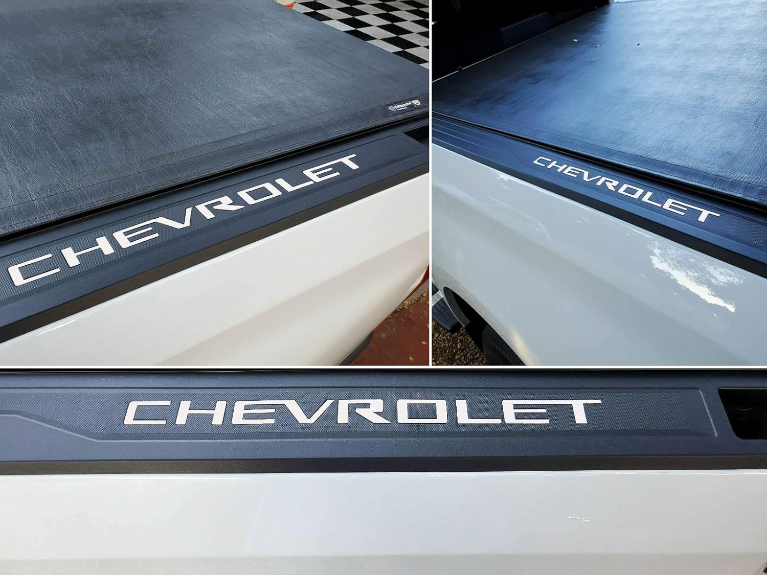 SF Sales USA - White Bed Rail Cap Cover Inserts for Silverado 2019-2020 ABS Letters Not Decals