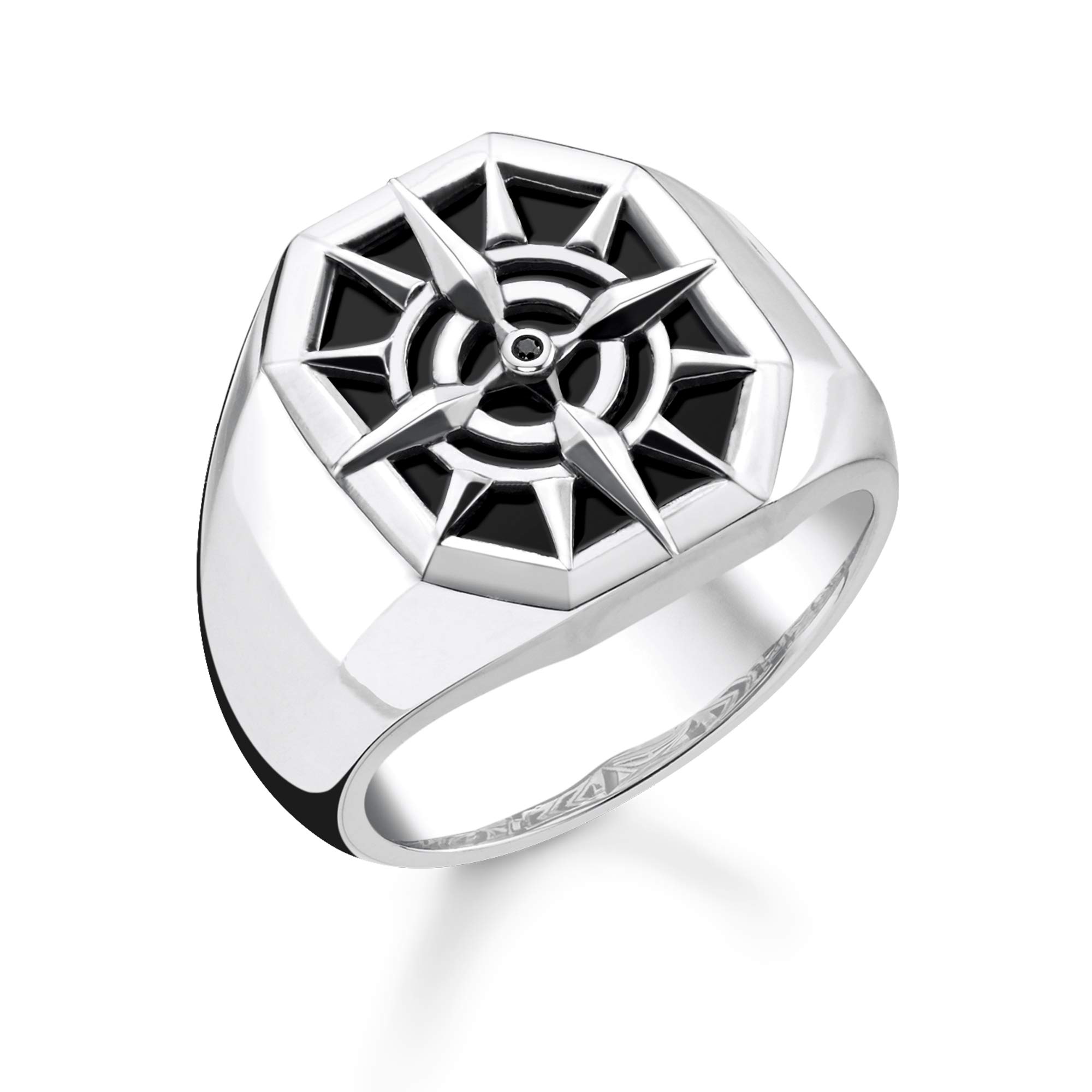 Thomas Sabo Ring compass black 925 Sterling Silver, Blackened
