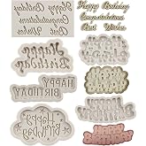 MYPRACS Happy Birthday Silicone Mold Birthday Letter Fondant Mold Set Of 6 | Alphabet Chocolate Molds Birthday Party Cake Decorating Cupcake Topper Gum Paste Candy Polymer Clay