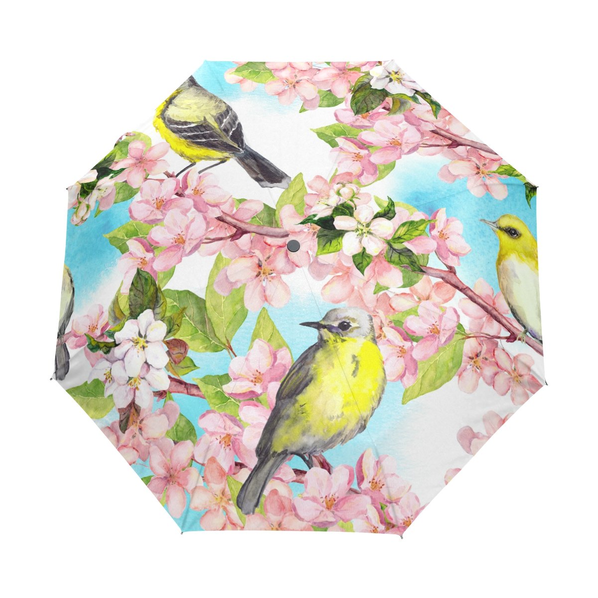 Open Birdsピーチ花auto Close傘アンチuv折りたたみコンパクト自動傘 B07df5cppz Life春夏robin U ゴルフ傘 大放出セール