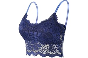 Gaexia Lace Bralette Top Lace Bralettes for Women Wireless Bralette Floral Non Padded Lace Cami Bandeau Bras with Straps