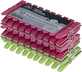 Wäscheklammern 50 Stück aus Kunststoff mit stabiler Aussenringfeder