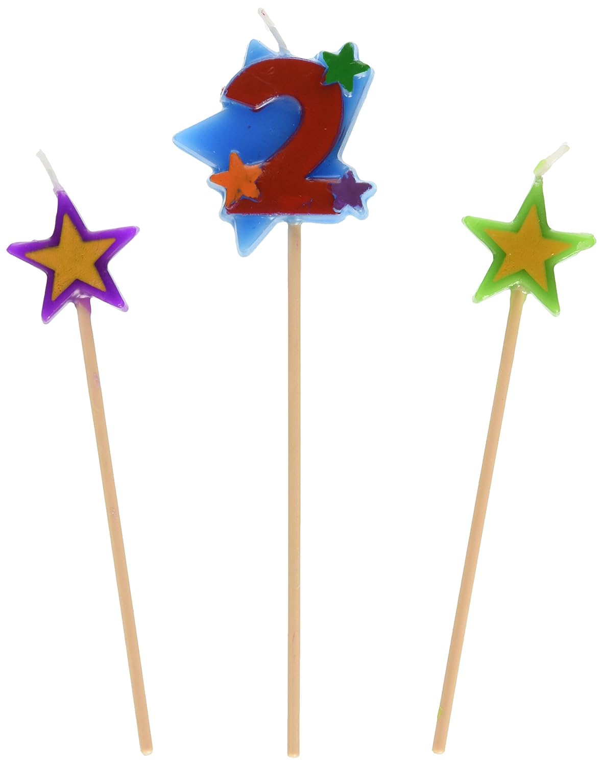 amscan 2 Decorative Birthday Candle & Star Candles Party Supply 36 Ct. Toys