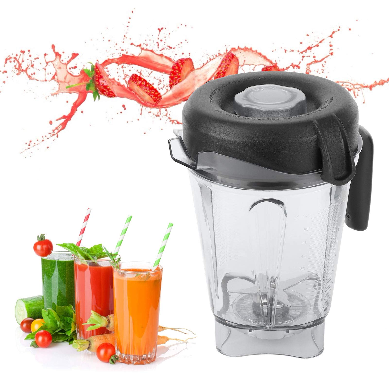 Blender Container, 2L Transparent Food Blender Container With Blade Lid Replacement Accessories Fit for Vitamix Container 64oz, Compatible for G‑Series Machines, Fit for Vitamix 5300