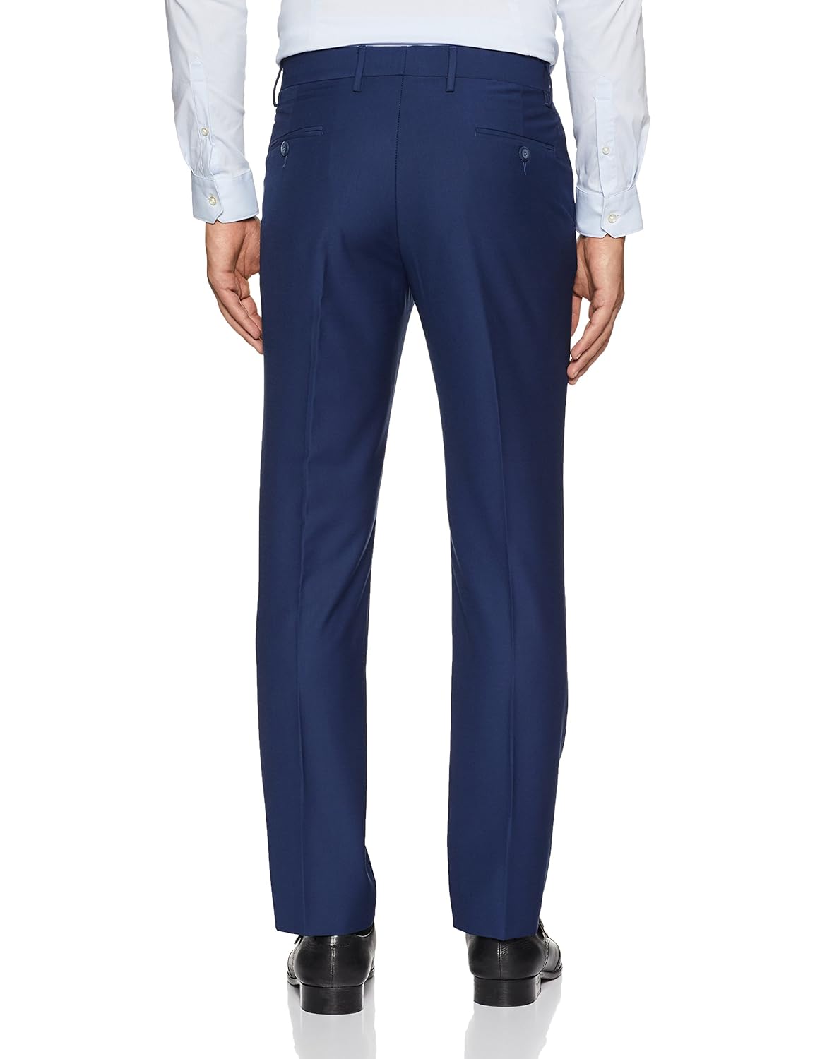 peter england men's slim fit synthetic formal trousers