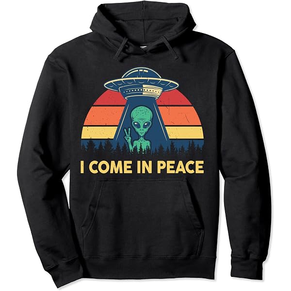 Alien T Shirt - I Come In Peace UFO Abduction Graphic Tshirt - Canada