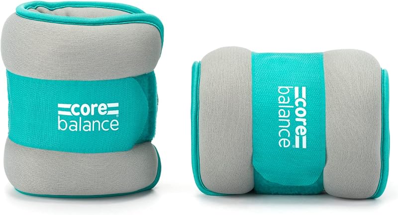 Core Balance Ankle and Wrist Weights 1.5kg Teal Set of 2 Adjustable Neoprene