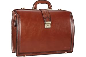 Banuce Vintage Full Grain Italian Leather Briefcase for Men 15.6 Inch Legal Attorney Lawyer Briefcase Doctor Bag Attache Case with Lock for Business Travel Work
