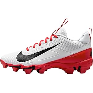 Nike Alpha Menace 4 Shark Football Cleats (White/University Red/Black)