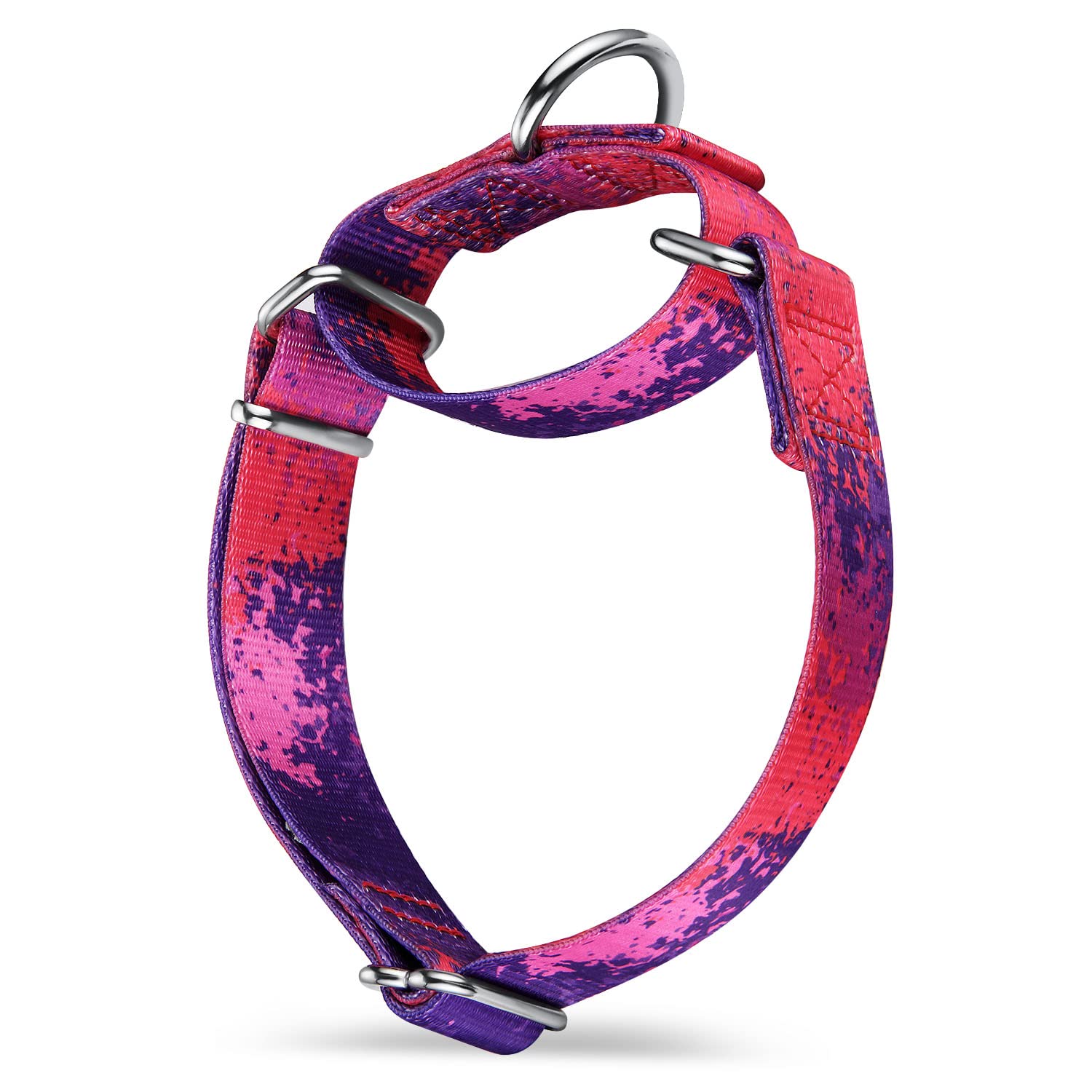 Dazzber Martingale Dog Collars Colourful Oil Painting Pattern Series - No Pull Pet Collar Silky Soft for Medium and Large Dogs (Extra Small, 1.5cm Wide, Purple Secret)