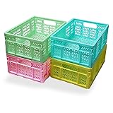 PTEREIW 20L Folding Crate, 4Pack Plastic Storage