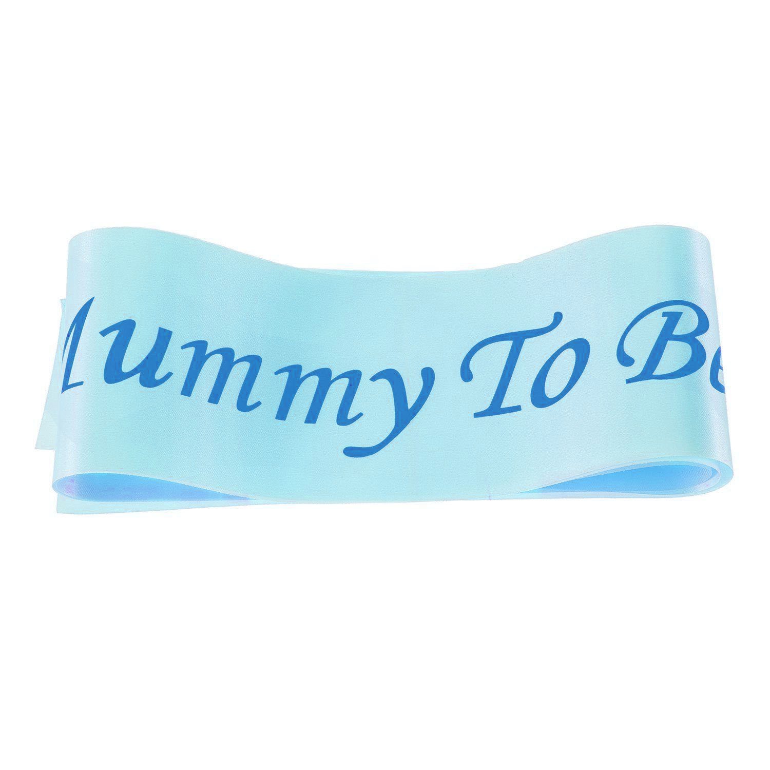 Happium Mummy to Be Sash, Baby Shower Satin Sash Mum to Be Sash Baby Shower Favour Party Supplies for Mum (Blue)