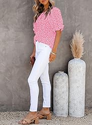 Dokotoo Summer Tops for Women Cute Floral Print