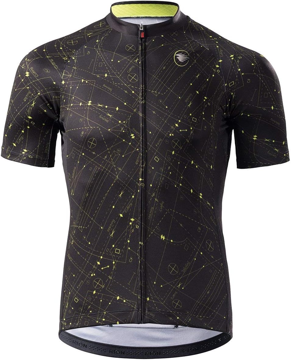 RION Men's Cycling Jersey Breathable Bike Shirt Short Sleeve Tops Pockets (New Size Chart) : Clothing