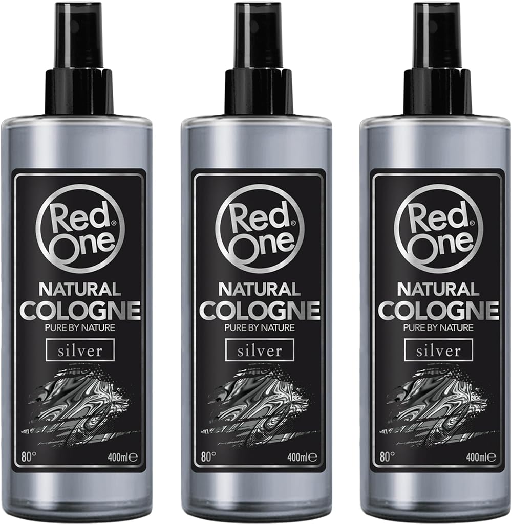 Redone Silver Aftershave Cologne Spray Natural Barber 3x 400ml Long-lasting