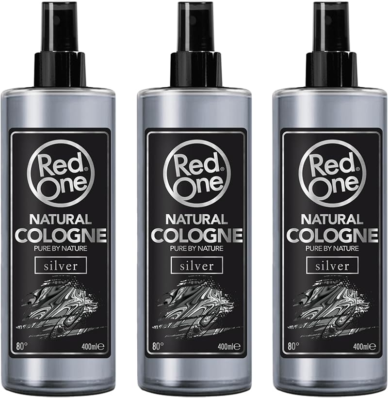 Redone Silver Aftershave Cologne Spray Natural Barber 3x 400ml Long-lasting