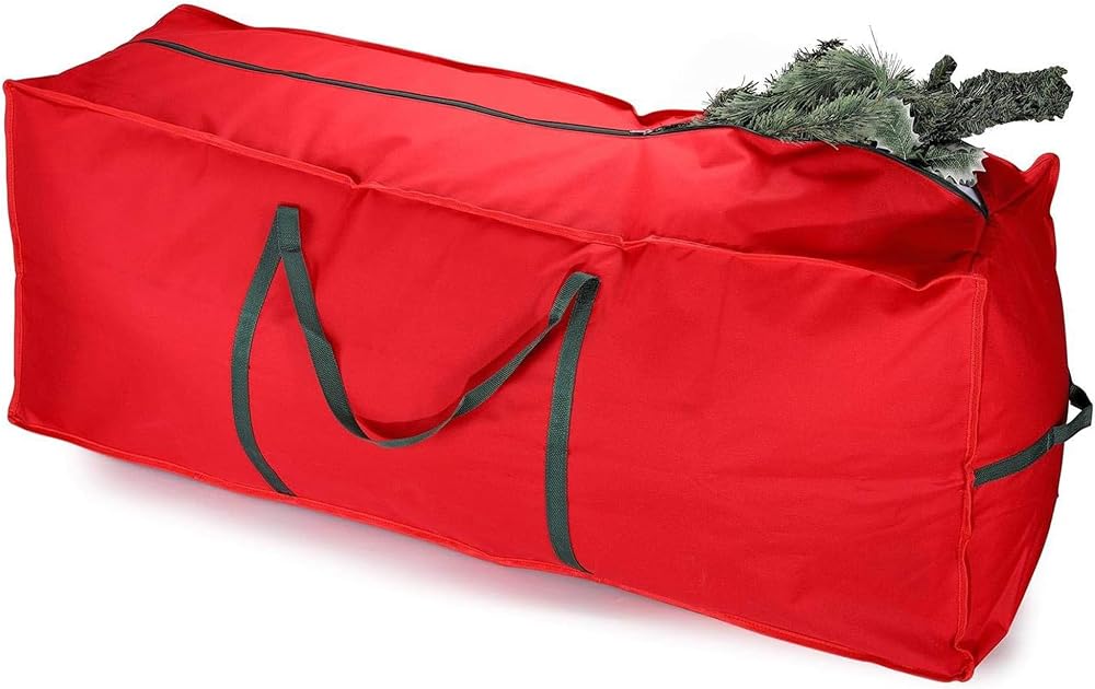 Vinsani 7ft/9ft Christmas Tree Storage Bag Waterproof Dustproof 124x30x50cm Red