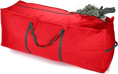 Vinsani 7ft/9ft Christmas Tree Storage Bag Waterproof Dustproof 124x30x50cm Red