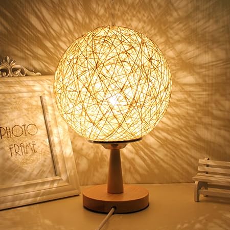 Modern Creative Table Lamp Natural Wood Bedside Nightstand Lamp For Bedroom Office Ideal Gifts Study Haitral Swing Arm Desk Lamp Kids Room Work Lighting Ceiling Fans Tools Home Improvement