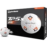 TaylorMade TP5x PIX Golf Balls, Better Visibility, 1 Dozen | Fastest 5-Layer Tour Ball &amp; Advance Alignment Technology, Solid Fast Feel, Lower Driver Spin, High Wedge Control