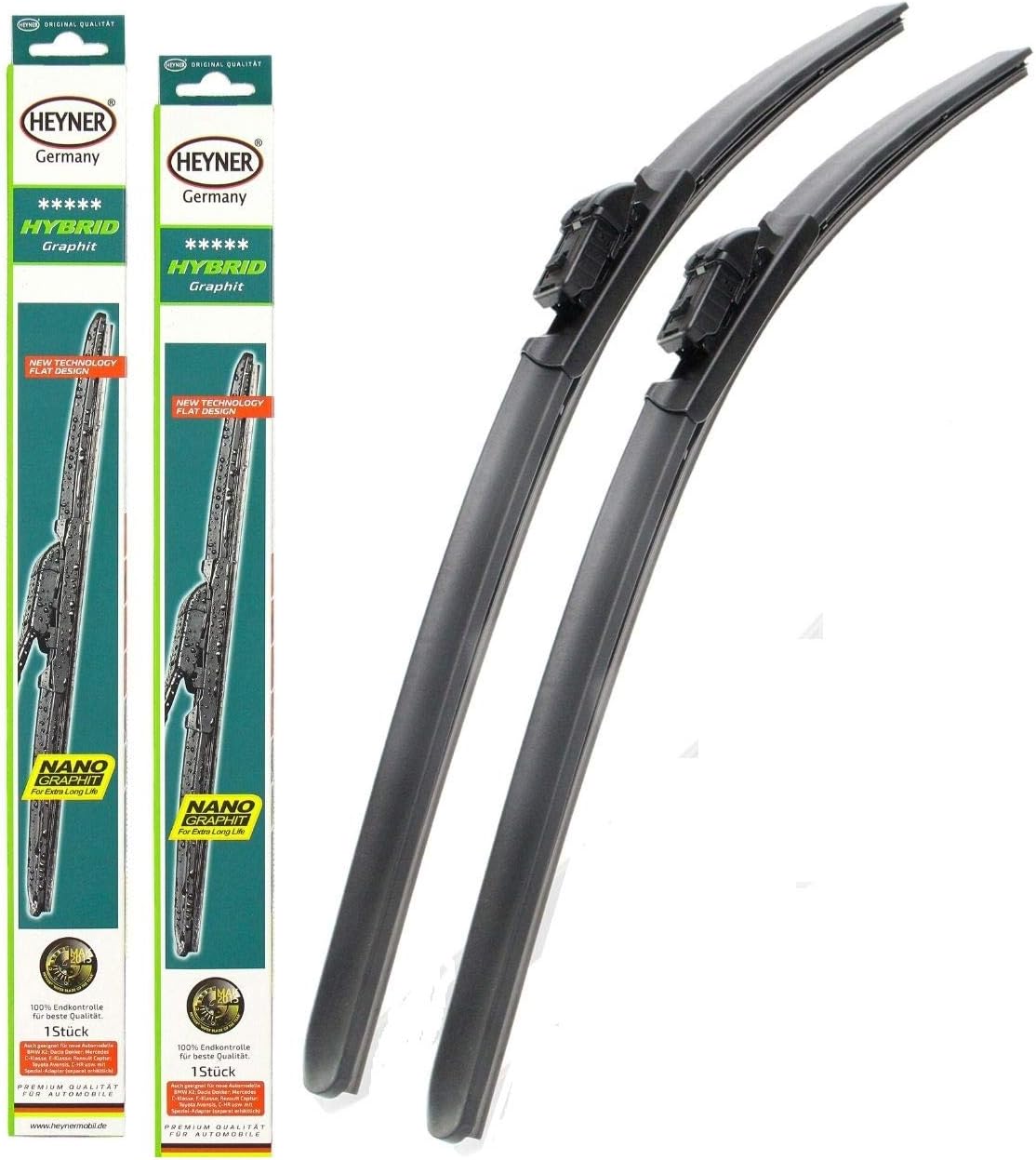 Citren C5 Models 2008 To 2019 Heyner Germany Aeroflat Hybrid Windscreen Wiper Blades 28"22" Front Replacement Set HH2822PT