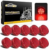 Partsam 10x 2.5 Round Red 13 LED Side Marker Clearance Lights [DOT Approved] for 12V Trailer Truck, Universal Use, Sealed Wat
