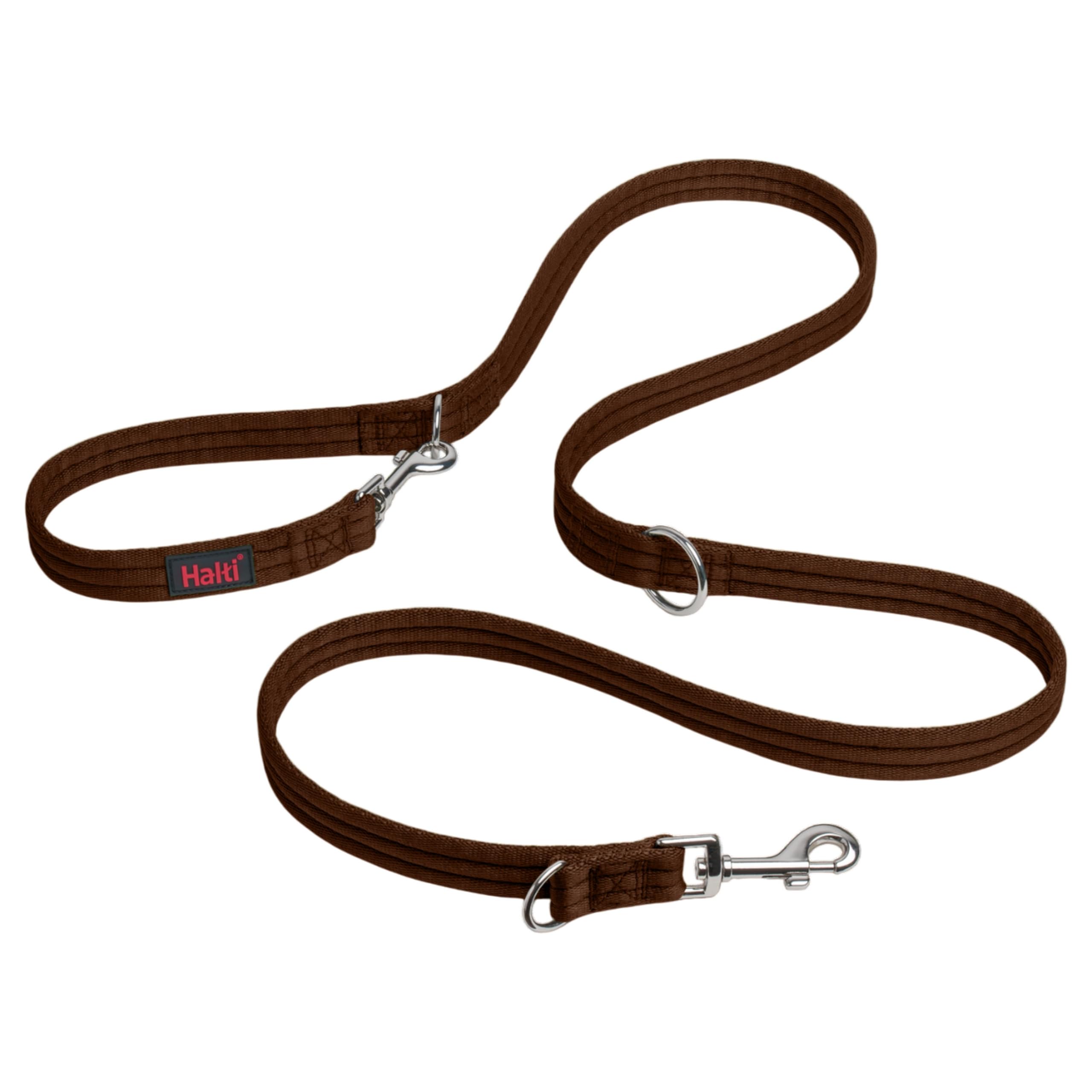 Halti Training Lead - Professional No-Pull Double-Ended Dog Lead, Lightweight, Soft & Durable, Ideal for Obedience Training & Everyday Walks with Dogs and Puppies (Size Large, Deep Walnut, 2m)