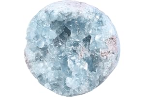 dssmboom Natural Rough Blue Celestite Crystal Mineral Specimen for Crystal Collection, Irregular Geode Celestine Raw Stone for Home Office Decor & Chakra Balancing, 0.98"-1.77"