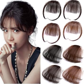 Amazon Com Synthetic Mini Air Bangs Clip In Flat Fake Fringe