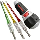 ANEX Electrician&rsquo;s Speed Ratchet Screwdriver Set &ndash; 1 Handle &amp; 3 Insulated Bits, Safe up to 1000V