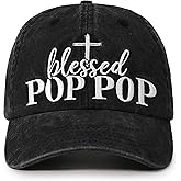 InnoBeta Blessed Pop Pop Gifts Hat for Grandpa, Poppop Gifts for Fathers Day, Christmas, Birthday, Adjustable Embroidered Baseball Cap